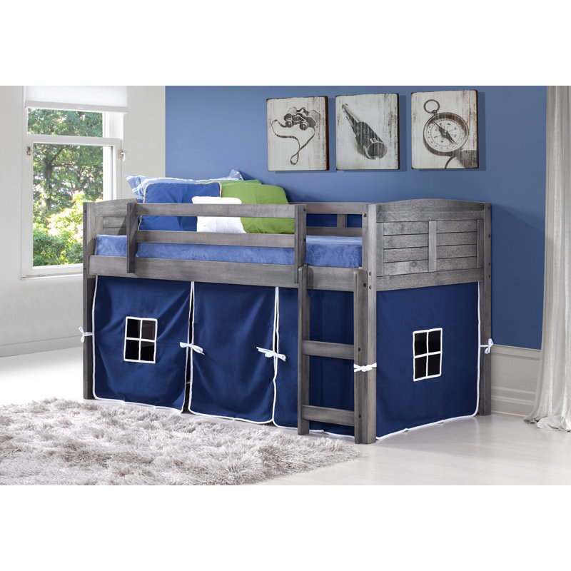 Zoomie Kids Irons Twin Low Loft Bed Color Blue